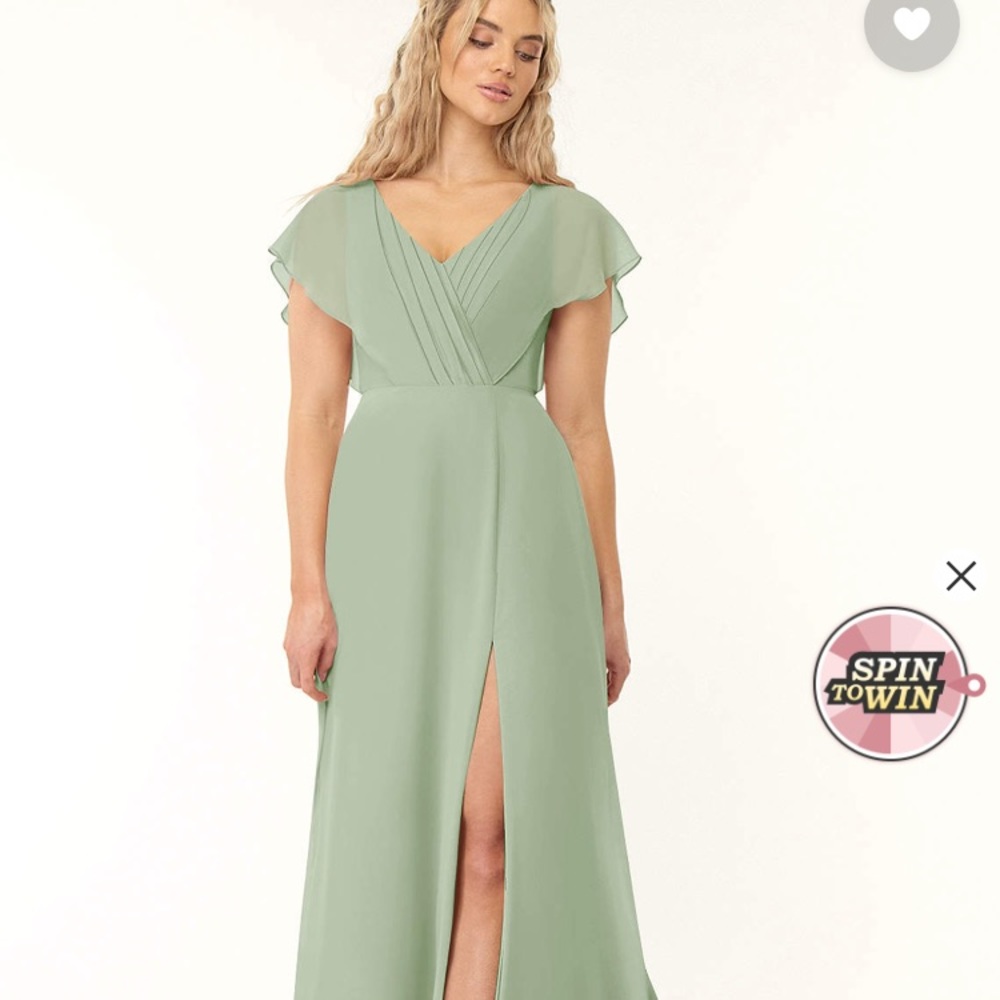 Azazie Rylee Dress in Eucalyptus Green